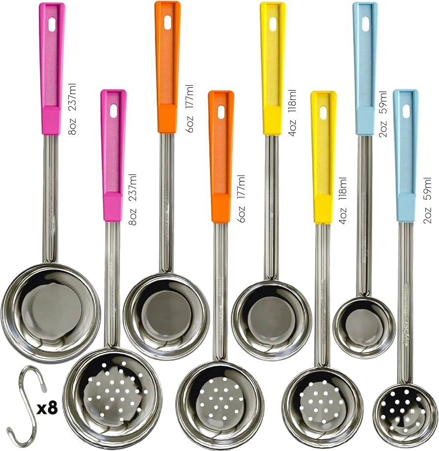 Portion Control Serving Spoons - (8 Piece Set) Restaurant Measuring Serving Ladle Utensils for We... | Amazon (US)