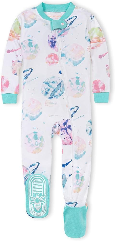 Burt's Bees Baby Baby Girls' Sleeper Pajamas, Zip Front Non-slip Footed Sleeper Pjs, 100% Organic... | Amazon (US)