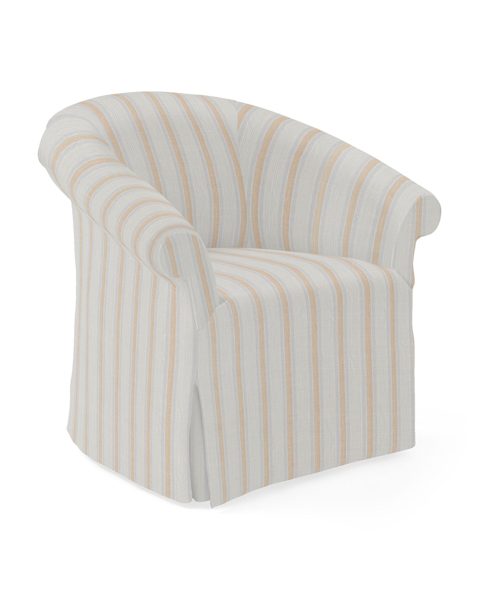 Brixton Skirted Swivel Chair – White | Serena & Lily | Serena and Lily