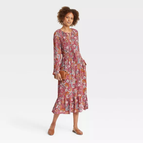 Women's Long Sleeve Smocked Dress - Knox Rose™ | Target