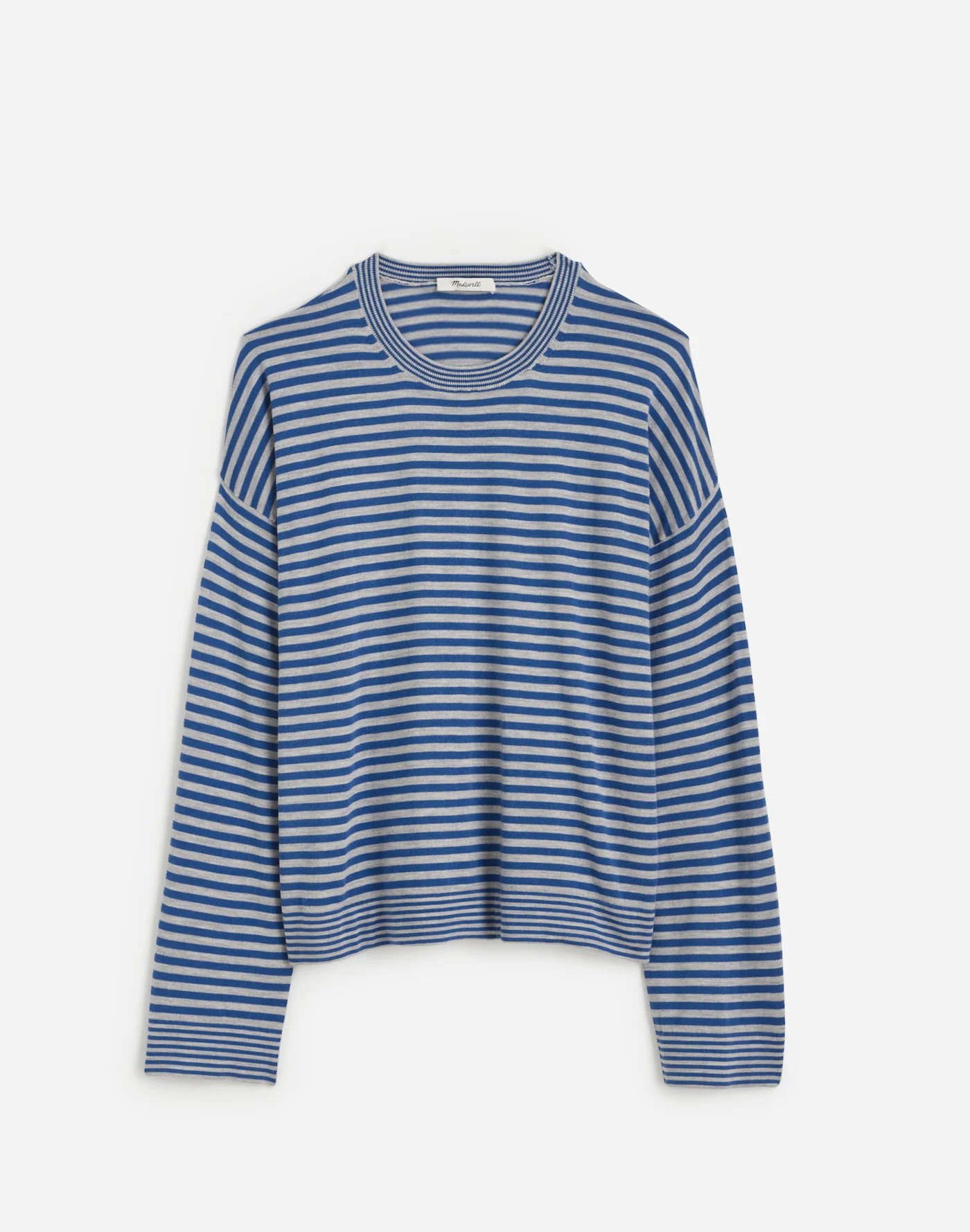 Merino Wool-Silk Blend Crewneck Sweater in Stripe | Madewell | Madewell