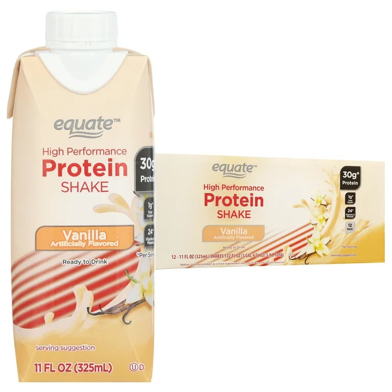 Equate High Performance Protein Shake, Vanilla, 11 fl oz, 12 Ct | Walmart (US)