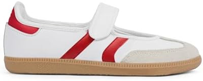 Amazon.com | Tigeridea White Red Sneakers for Women Business Casual Tennis Shoes Cute Flat Retro ... | Amazon (US)