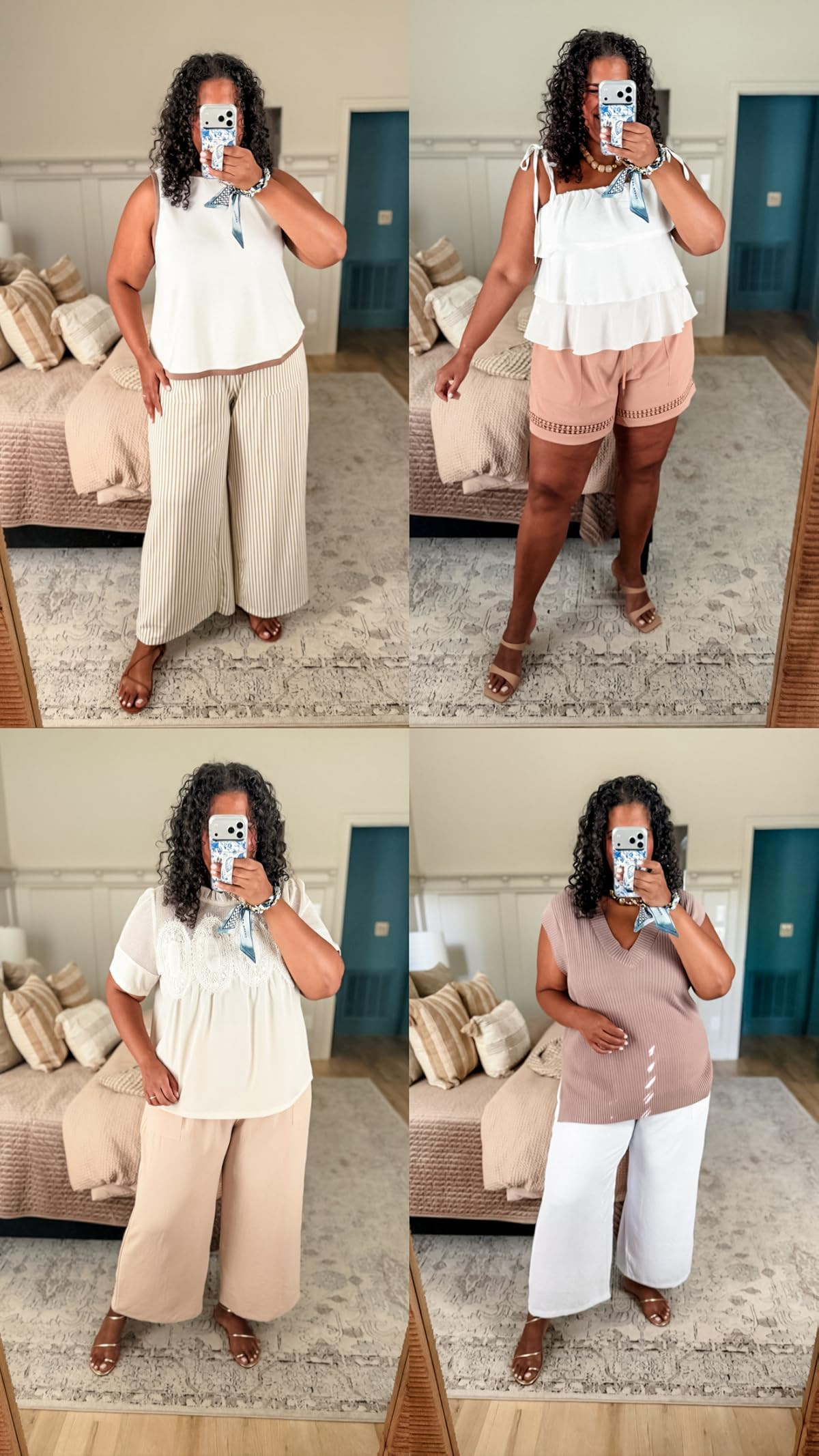 Wearing xxl in all tops but ruffle tiered top, which is xl. Bottom two pants and shorts are 3x, striped pants are size 2x

#LTKootd #LTKPlusSize #LTKTall