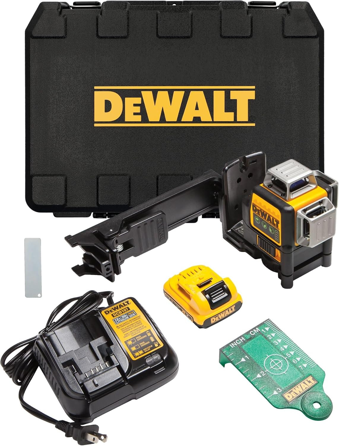 DEWALT Laser Level 360 Self Leveling, 3 Way Green Laser Leveler Tool 12V MAX with 2.0Ah Battery, Charger and Durable Carrying Case, 100 Ft, Tripod Compatible (DW089LG) | Amazon (US)