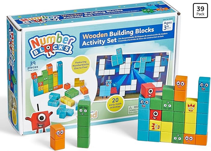 hand2mind Numberblocks Wooden Building Blocks Activity Set, Wood Stacking Toy, Counting Blocks, N... | Amazon (US)