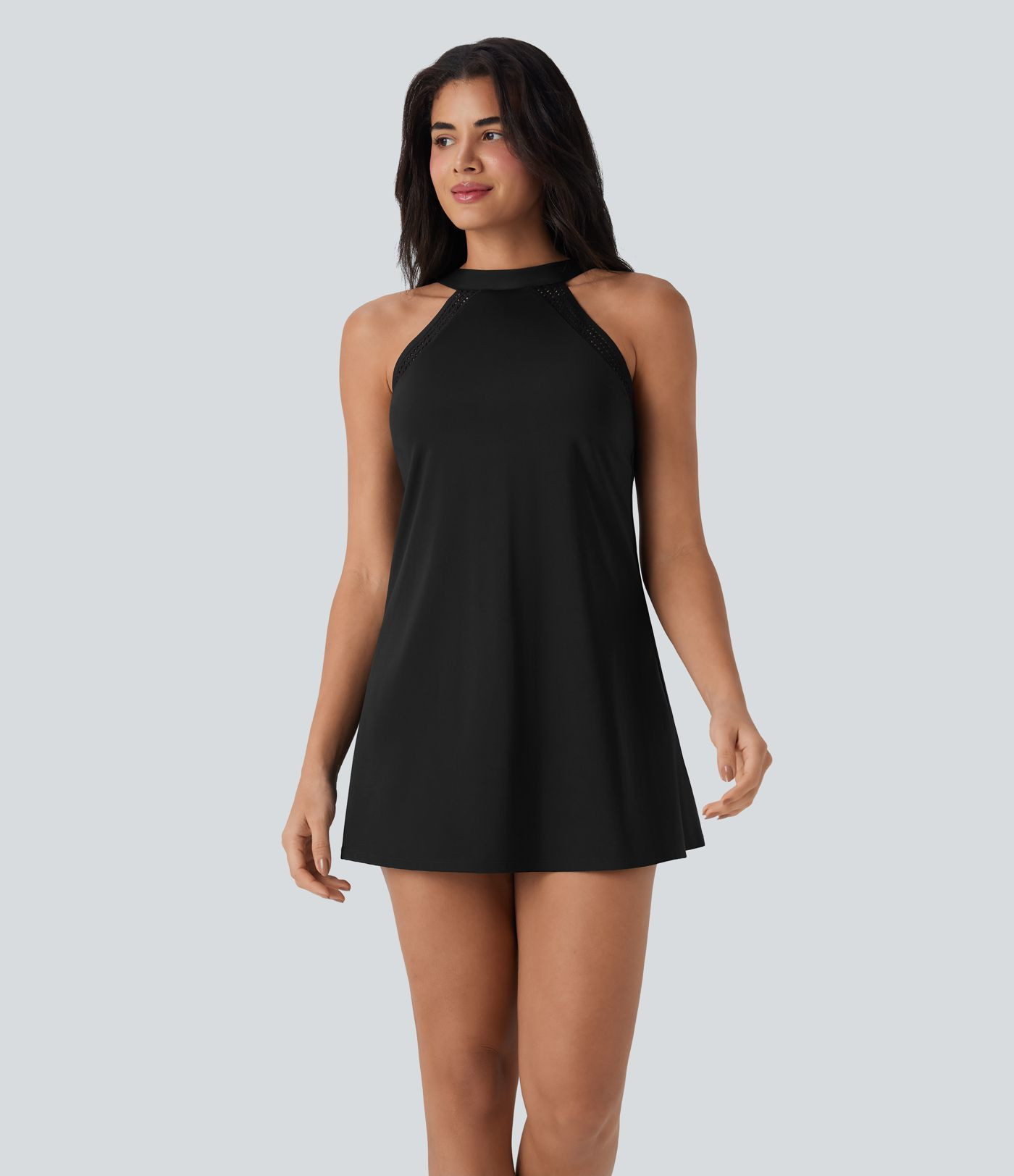 Women’s SoftlyZero™ Airy Tie Back 2-in-1 Cool Touch Mini Yoga Active Dress with Pocket-UPF50+... | HALARA