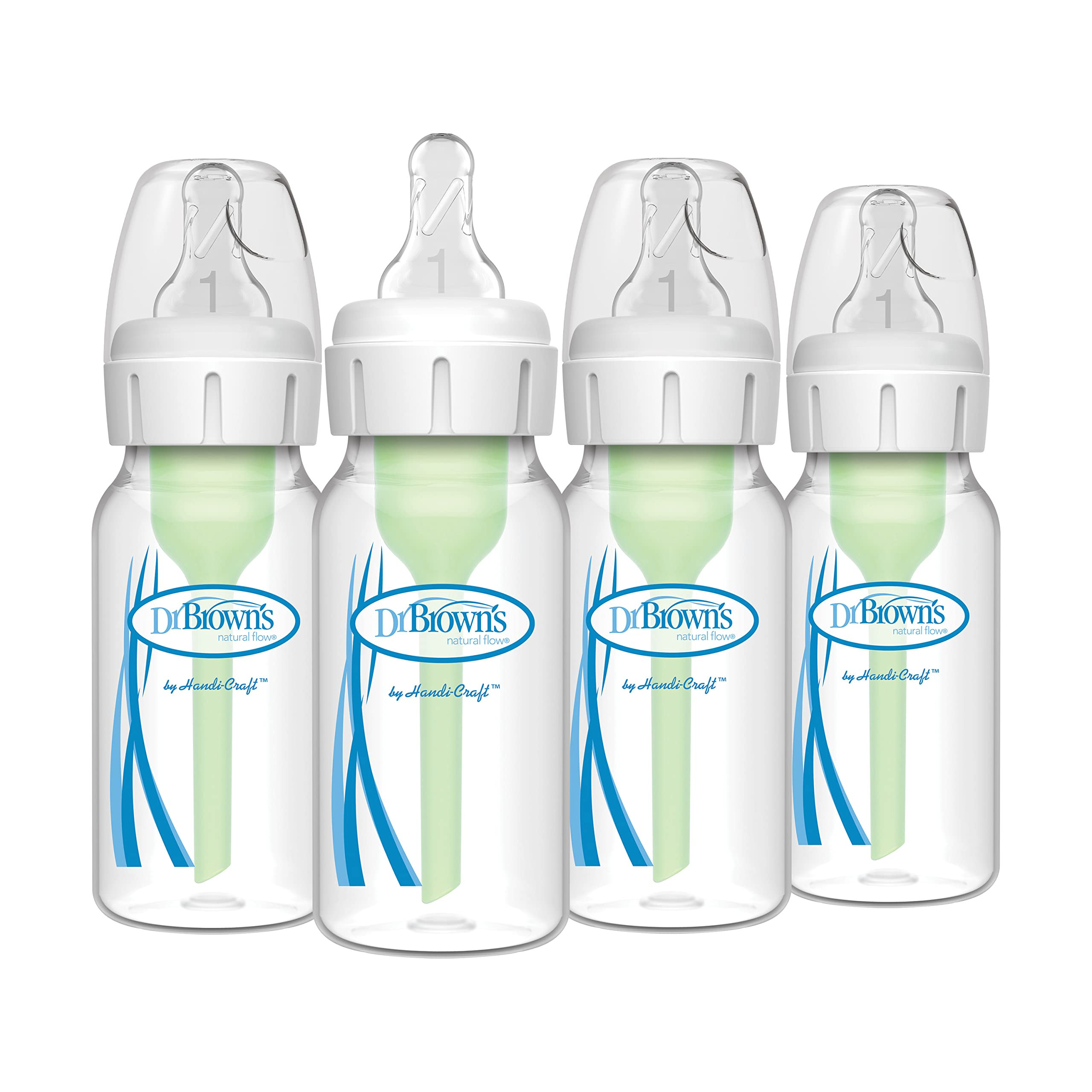 Dr. Brown's Natural Flow Anti-Colic Options+ Narrow Baby Bottle, 4 oz/120 mL, with Level 1 Slow F... | Amazon (US)