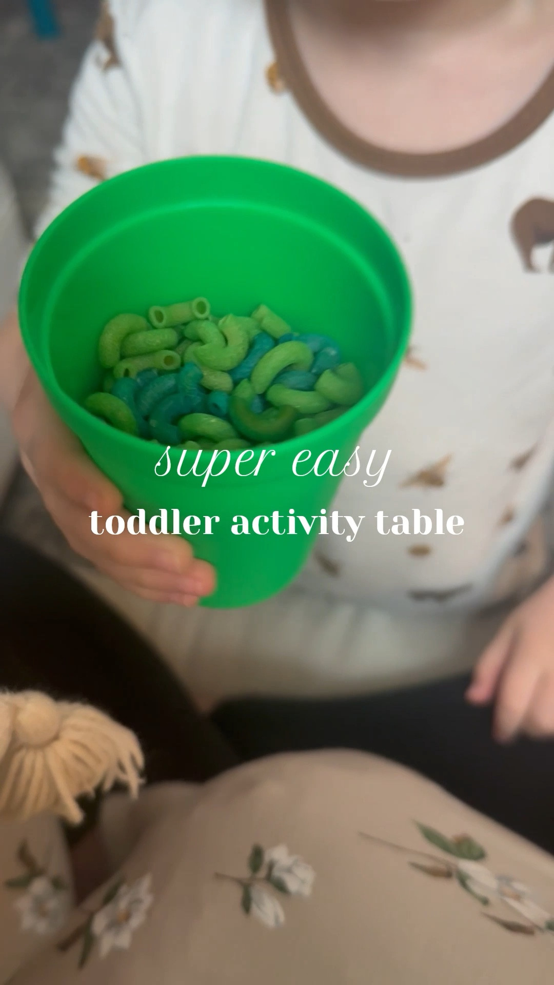 Super easy toddler activity table! Great for a mostly quiet activity on busy mornings and always gives me at least an hour of play so I can nurse and get baby girl ready for the day. 

We make our own colored macaroni, but you can also buy it pre-done if you want to eliminate a step for yourself. Cups are from various kits I’ve purchased (a quick way to gather supplies!), but you can also buy them solo

#LTKFamily #LTKKids #LTKWatchNow