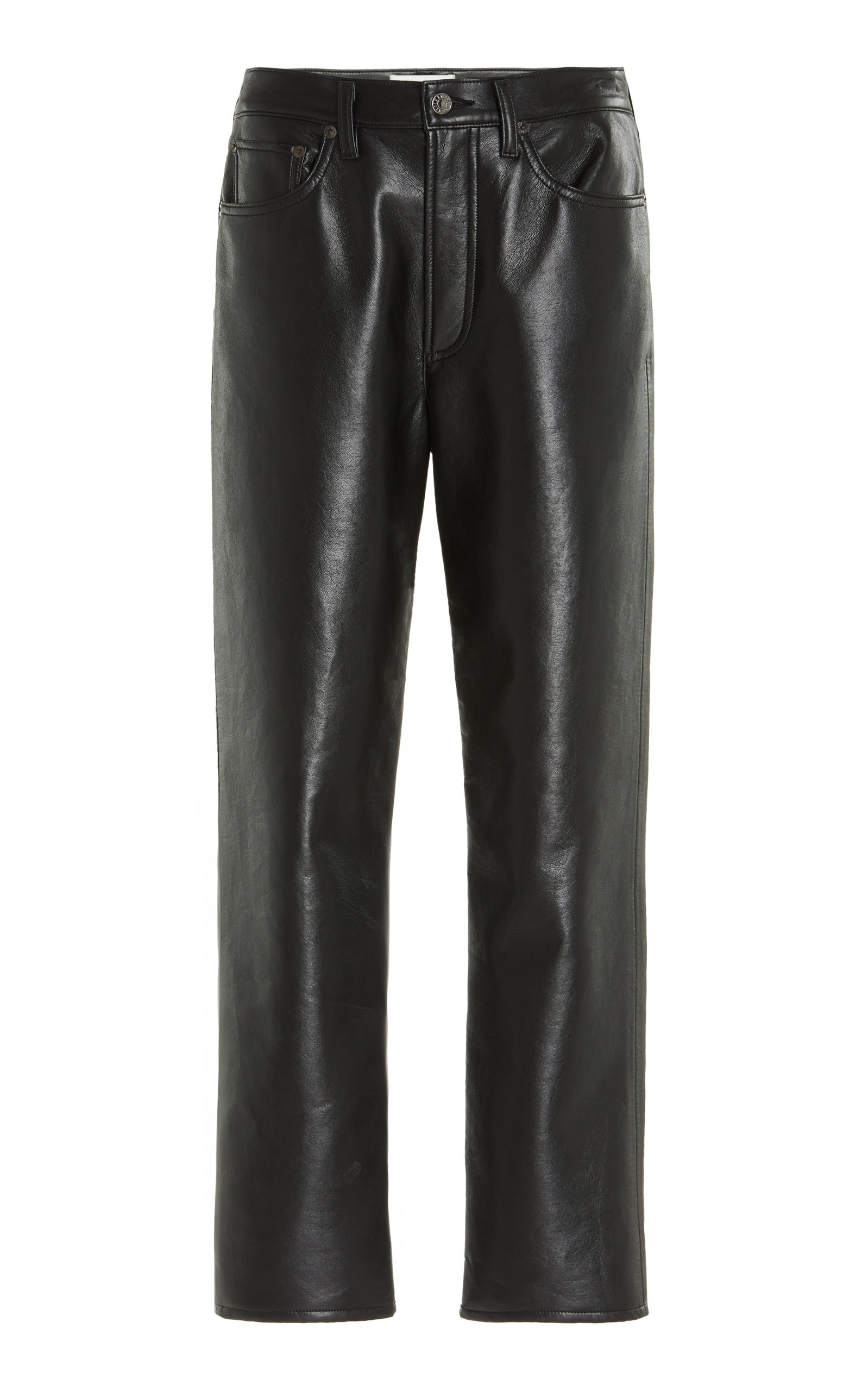 90's High-Rise Recycled Leather Straight-Leg Pants | Moda Operandi (Global)