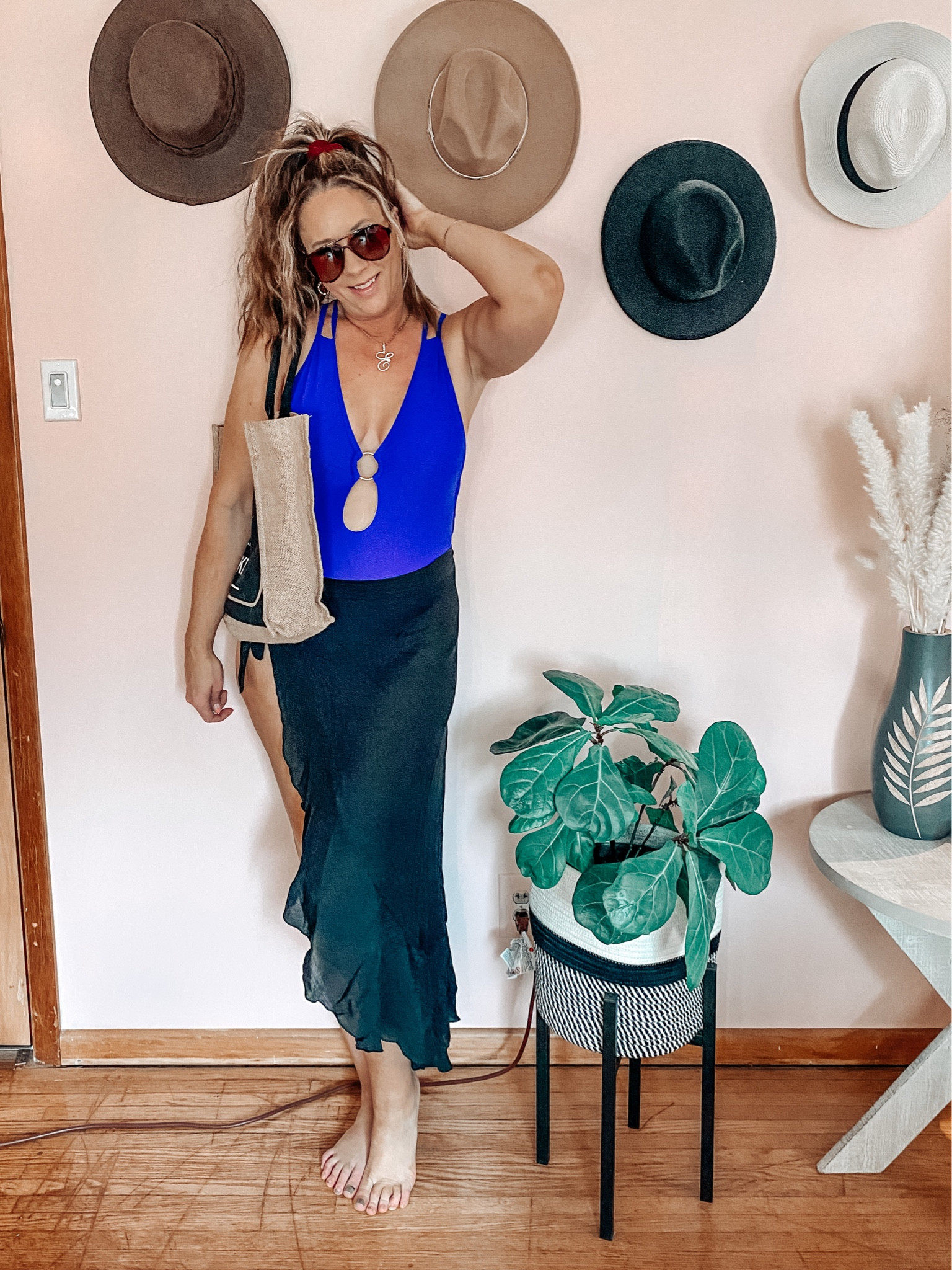 Beach style, resort wear, one piece swimsuit, beach coverup, beach bag, sunglasses, amazon swim finds 

#LTKunder50 #LTKswim #LTKtravel