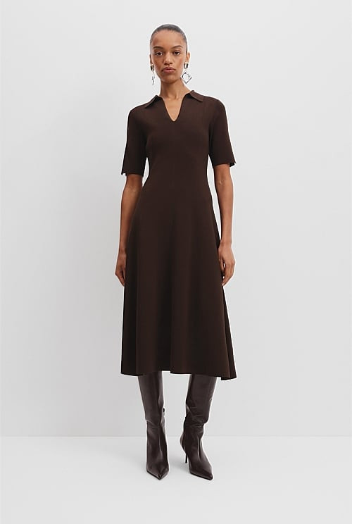 Compact Midi Knit Dress | Country Road