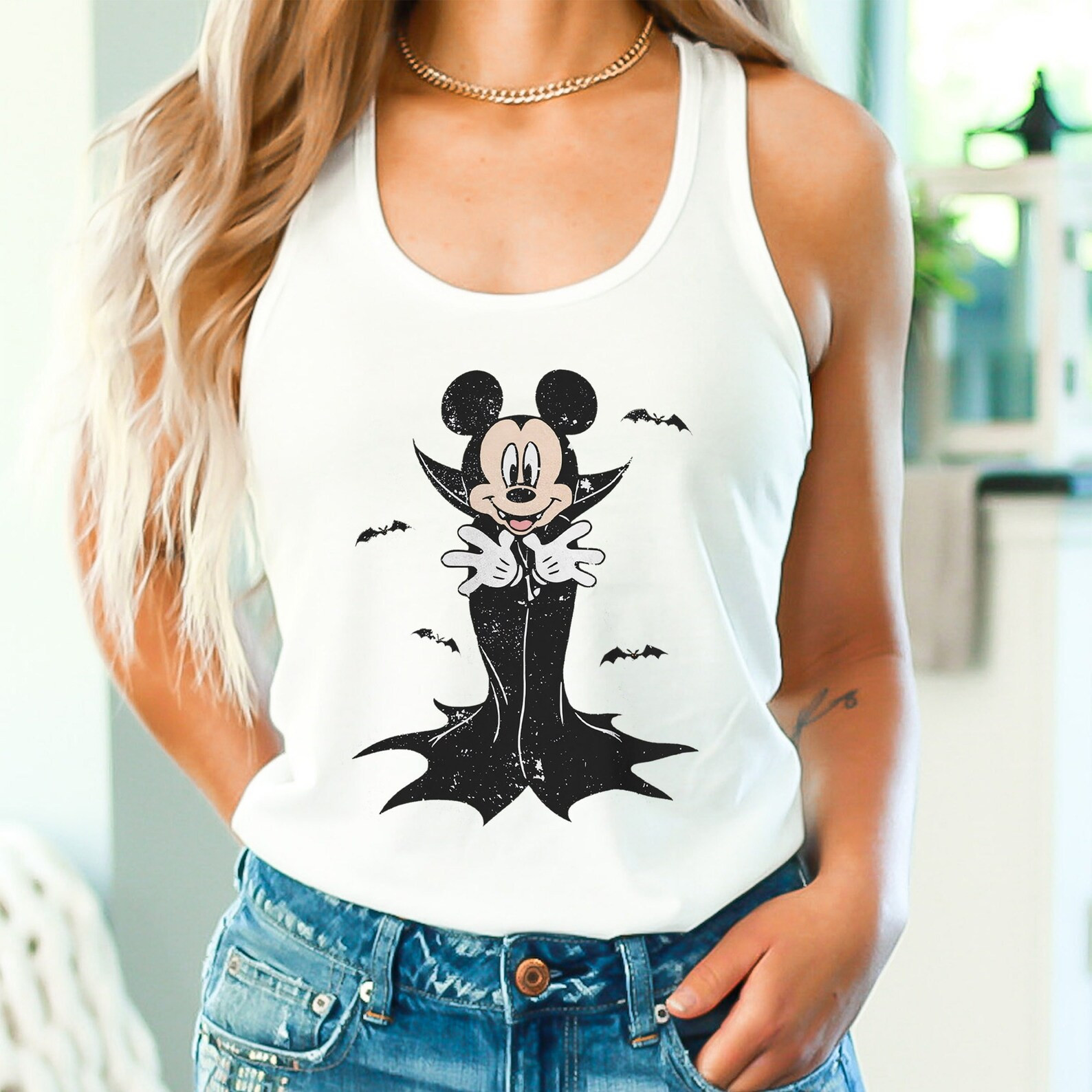 Vintage Mickey Vampire Halloween Tank Top Mickey Spooky Tank - Etsy | Etsy (US)