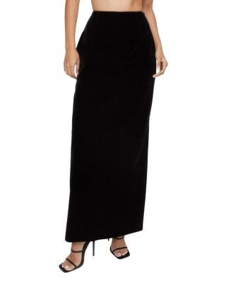 Velvet High Waist Side Split Maxi Skirt | Bloomingdale's (US)
