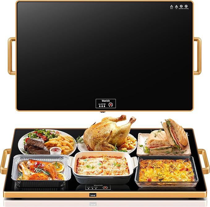 Electric Warming Tray (XXL 32”x18”)，Food Warmers for Parties Buffet with Thermostat & Full ... | Amazon (US)