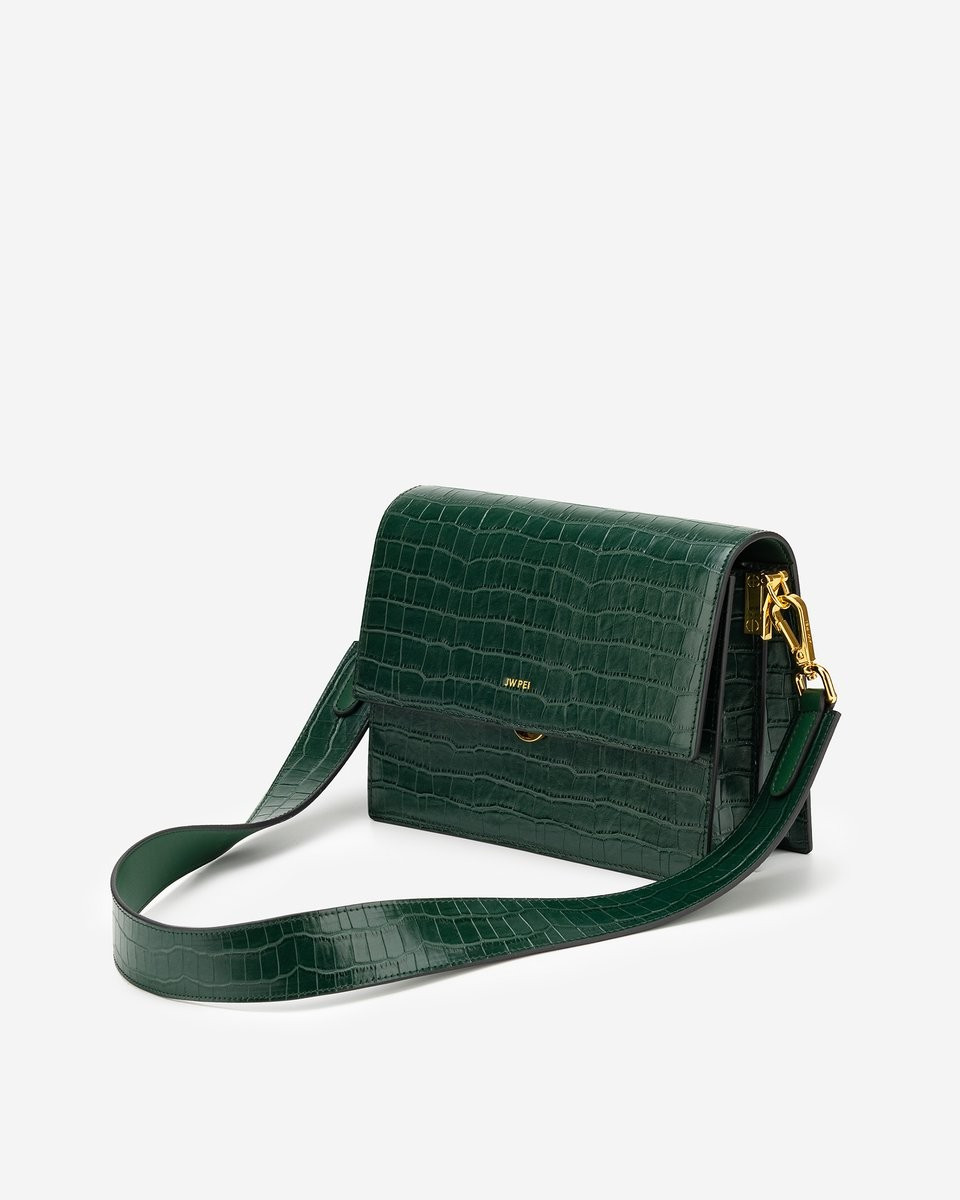 Mini Flap Bag - Dark Green Croc | JW PEI US