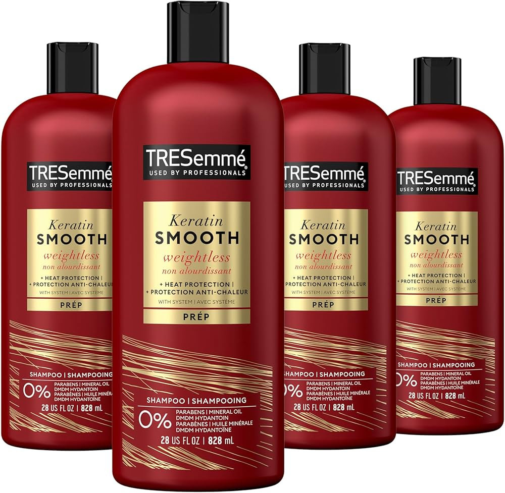 TRESemmé Shampoo Keratin Smooth 4 Count For Dry Hair Sleek Look For Up To 72 Hours 28 Oz | Amazon (US)