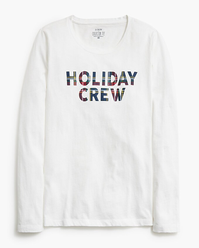 Plaid "Holiday crew" graphic tee | J.Crew Factory