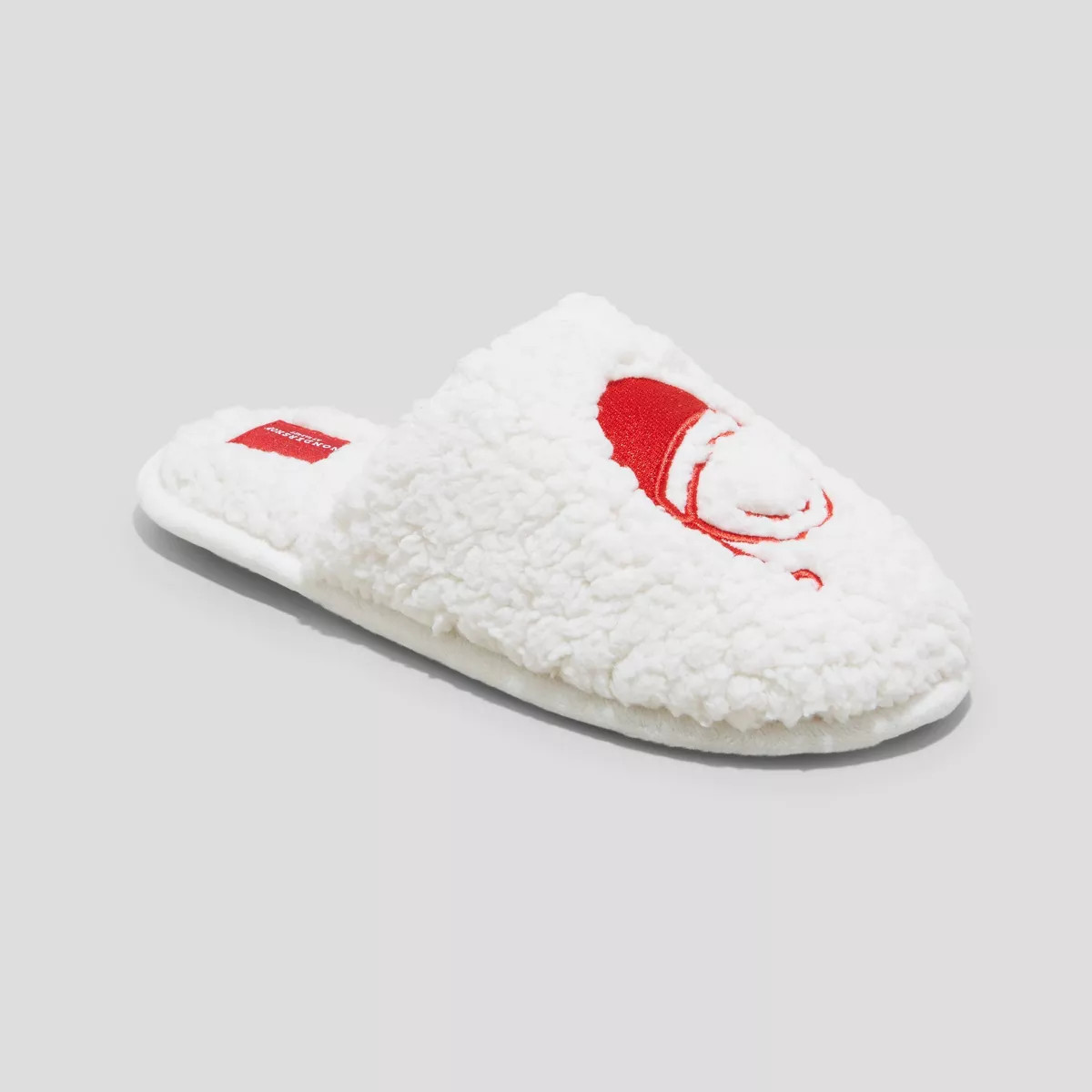 Women's Holiday Santa Happy Face Scuff Slippers - Wondershop™ Cream | Target