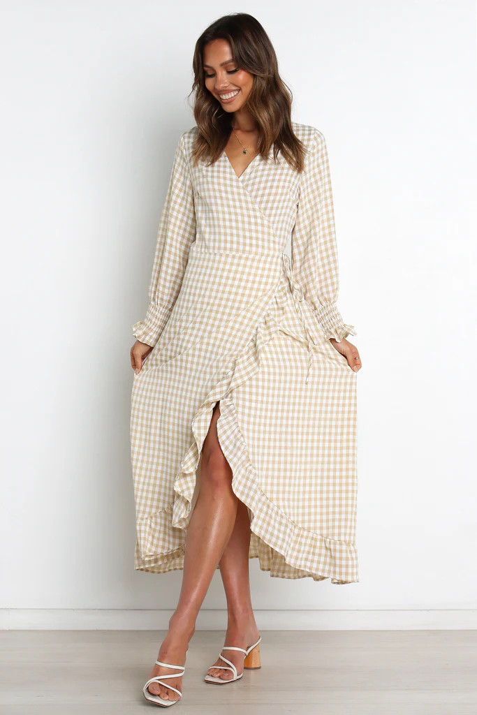 Ada Dress - Beige Gingham | Petal & Pup (US)