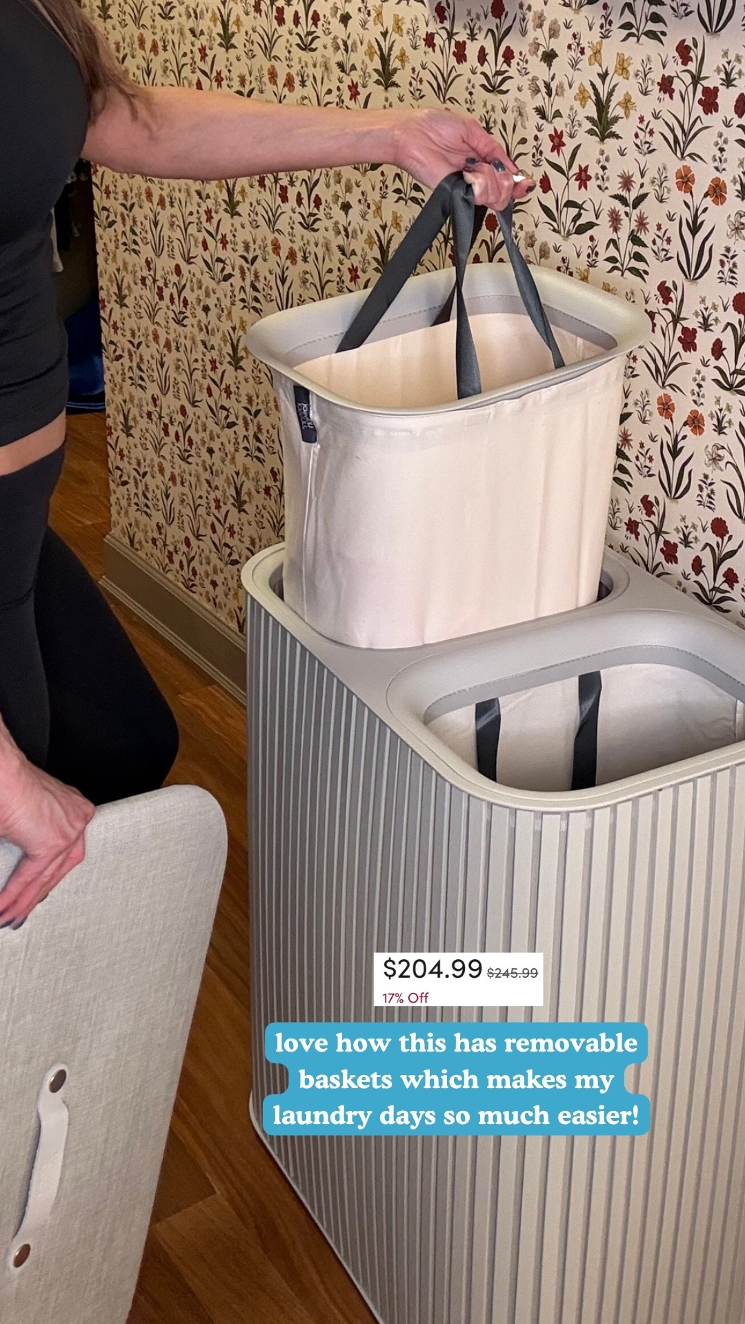 Loving this laundry basket that makes laundry day so much easier!