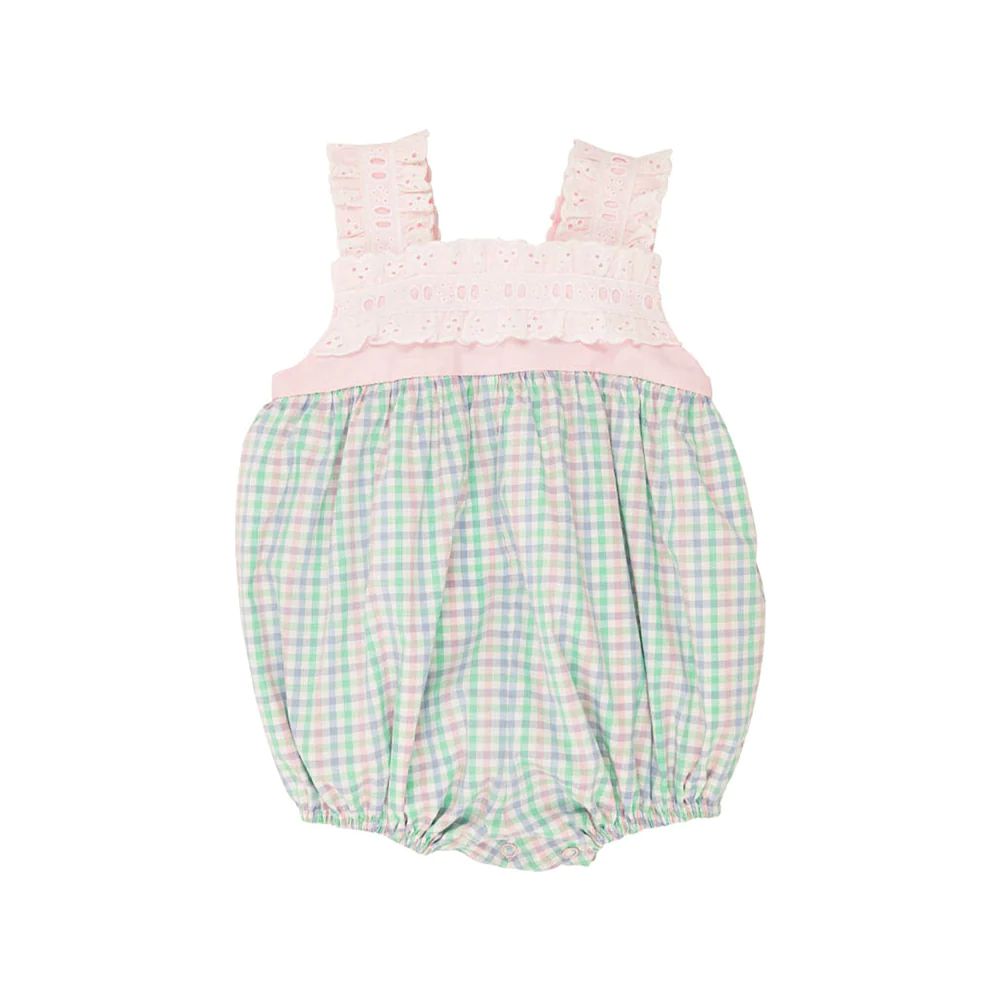 Babs Bubble - Sir Proper's Preppy Plaid with Palm Beach Pink & Worth Avenue White Eyelet | The Beaufort Bonnet Company