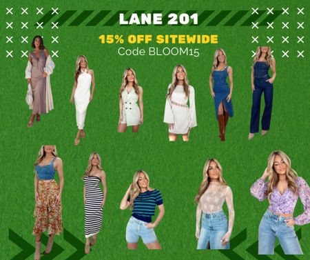 Lane 201 15% off sitewide 
Dresses, denim, florals, stripes 

#LTKU #LTKSeasonal #LTKsalealert