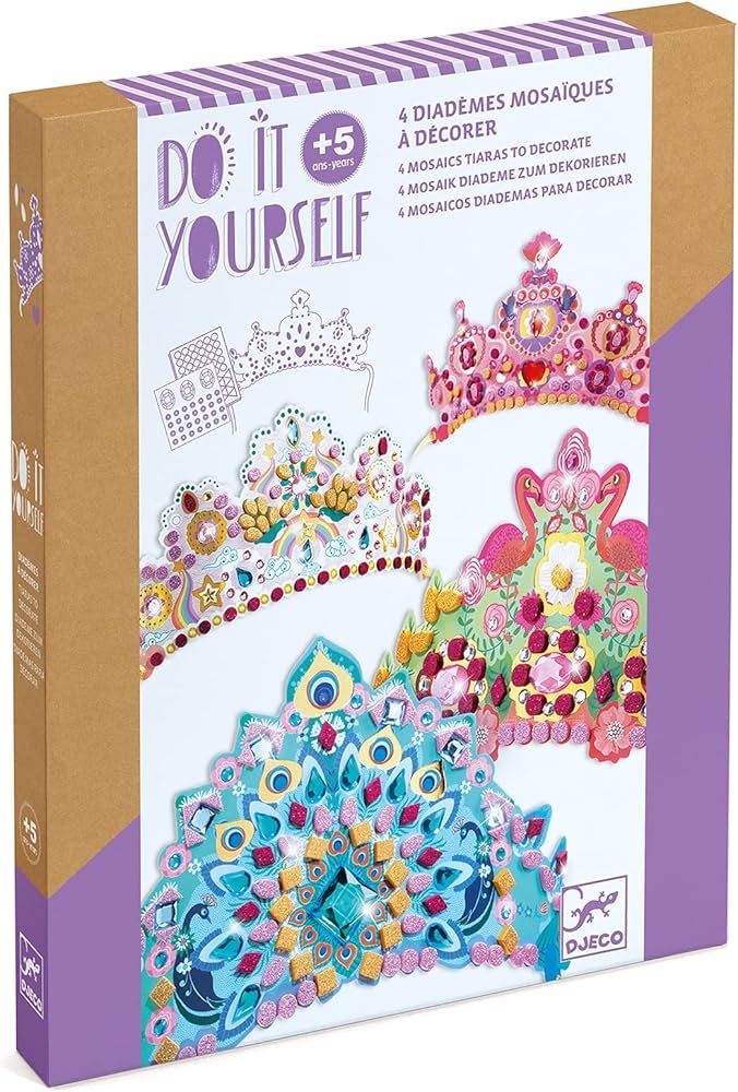 DJECO Like a Princess DIY Mosaic Tiaras Craft Kit | Amazon (US)