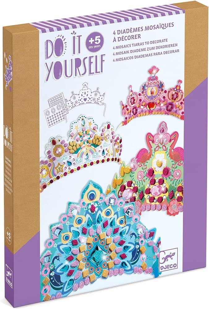 DJECO Like a Princess DIY Mosaic Tiaras Craft Kit | Amazon (US)