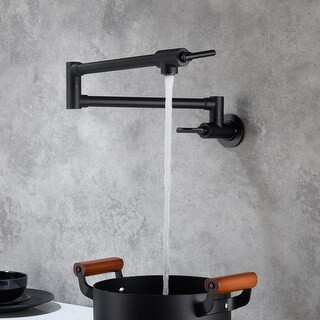 Rubbed Bronze Pot Filler Faucet Wall Mount,Black - Black | Bed Bath & Beyond