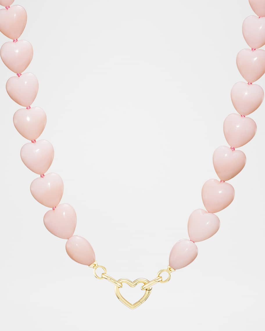 Emily P. Wheeler 18K Pink Opal Oversized Heart Beads Necklace | Neiman Marcus