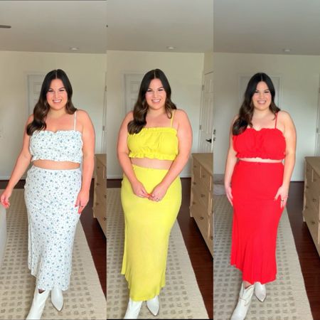 Midsize summer sets from Target! 🎯☀️ this set is sooo fun, I couldn’t help myself & had to have all the colors 🫣🤣

Top- size XL
Skirt- size XL
Boots- size 10
Under the skirt, im wearing Spanx shapewear (size xl) *use code KELLYELIZXSPANX to save 

Target, Target fashion, Target style, matching set, two piece set, affordable set, midsize 



#LTKSummerSales #LTKSeasonal #LTKMidsize