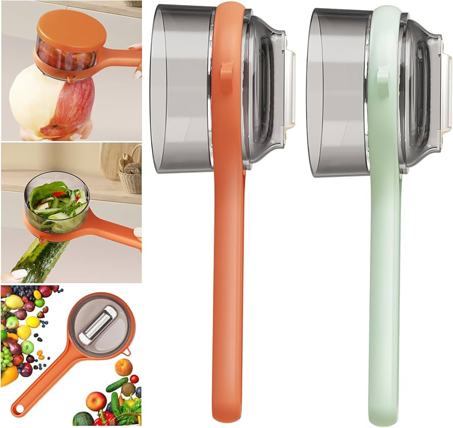 Peeling Knife With Storage Box, Fruit And Vegetable Peeler With Container, Double-Sided Stainless... | Amazon (US)
