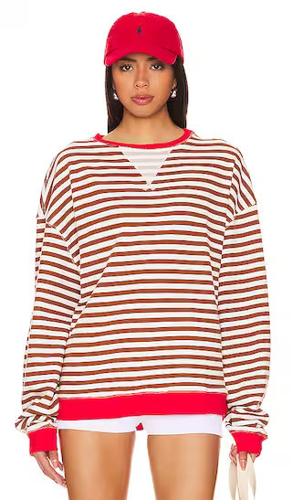 Free People x We The Free Classic Striped Crew in Brown. - size M | Revolve Clothing (Global)