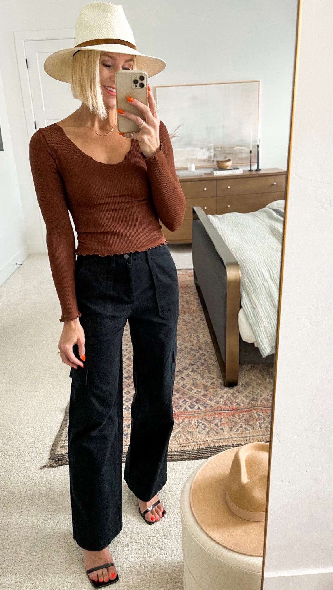 Budget friendly Fall outfit! Cargo Pants on SALE for $21 bucks (through 10/28)— all sizes stocked! Love these ribbed tops for $20 too! More colors.
Probably my favorite amazon sweater purchase. BEST free people lookalike I’ve tried. 

Sizing👇🏼
Pants: wearing small (which fits like a 4)
Top: wearing medium
Sweater: wearing a medium

#LTKsalealert #LTKSeasonal #LTKover40