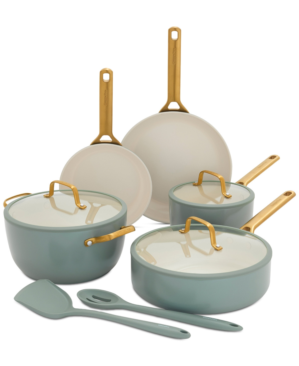GreenPan Reserve Pro 10-Piece Nonstick Cookware Set - Lush Green | Macy's