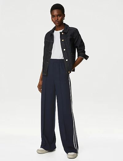 Side Stripe Wide Leg Trousers | Marks & Spencer (UK)