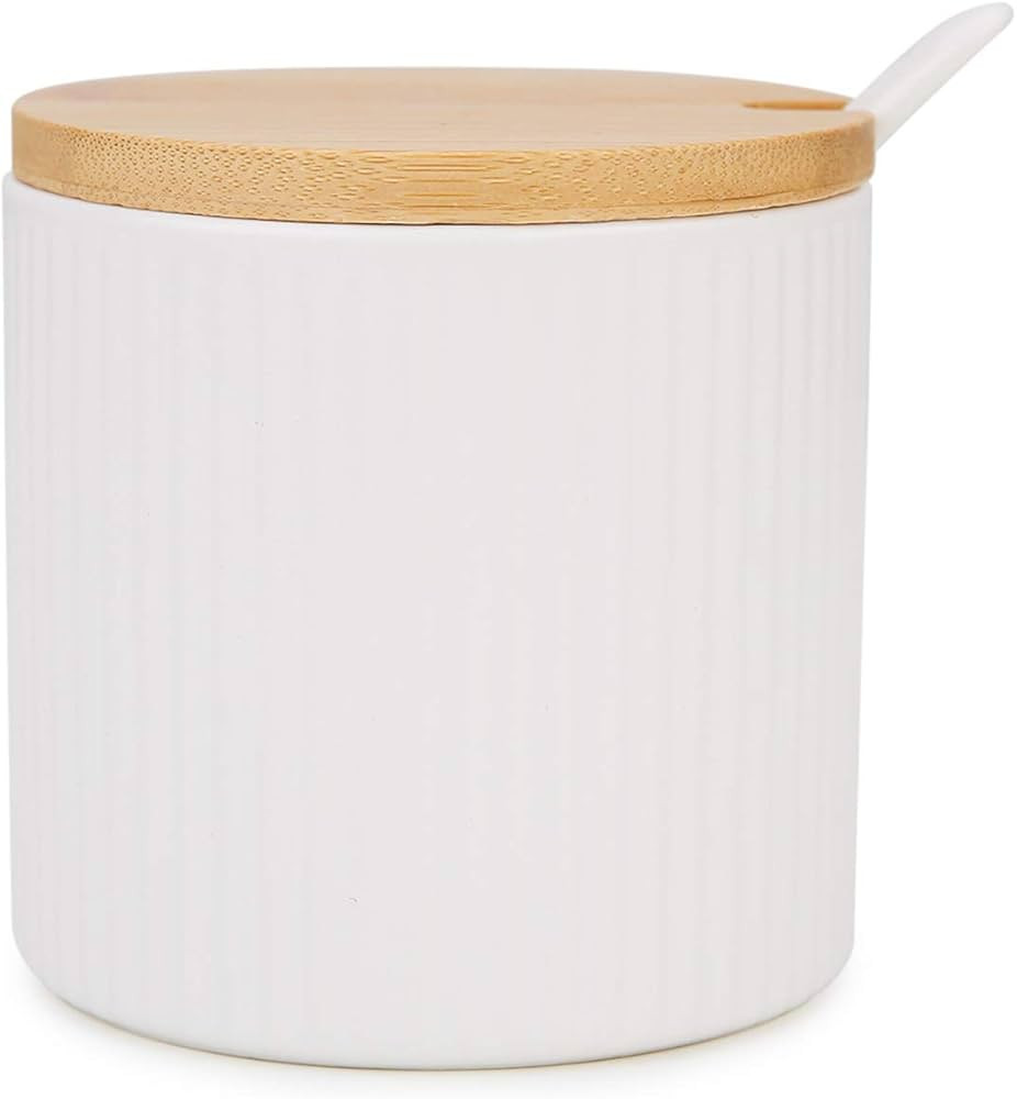Chase Chic Sucrier en céramique avec couvercle en bois et cuillère en porcelaine 250 ml en form... | Amazon (CA)
