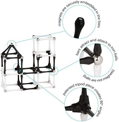 Goobi 110 Piece Construction Black and White Set Building Toy Active Play Sticks STEM Learning Cr... | Amazon (US)