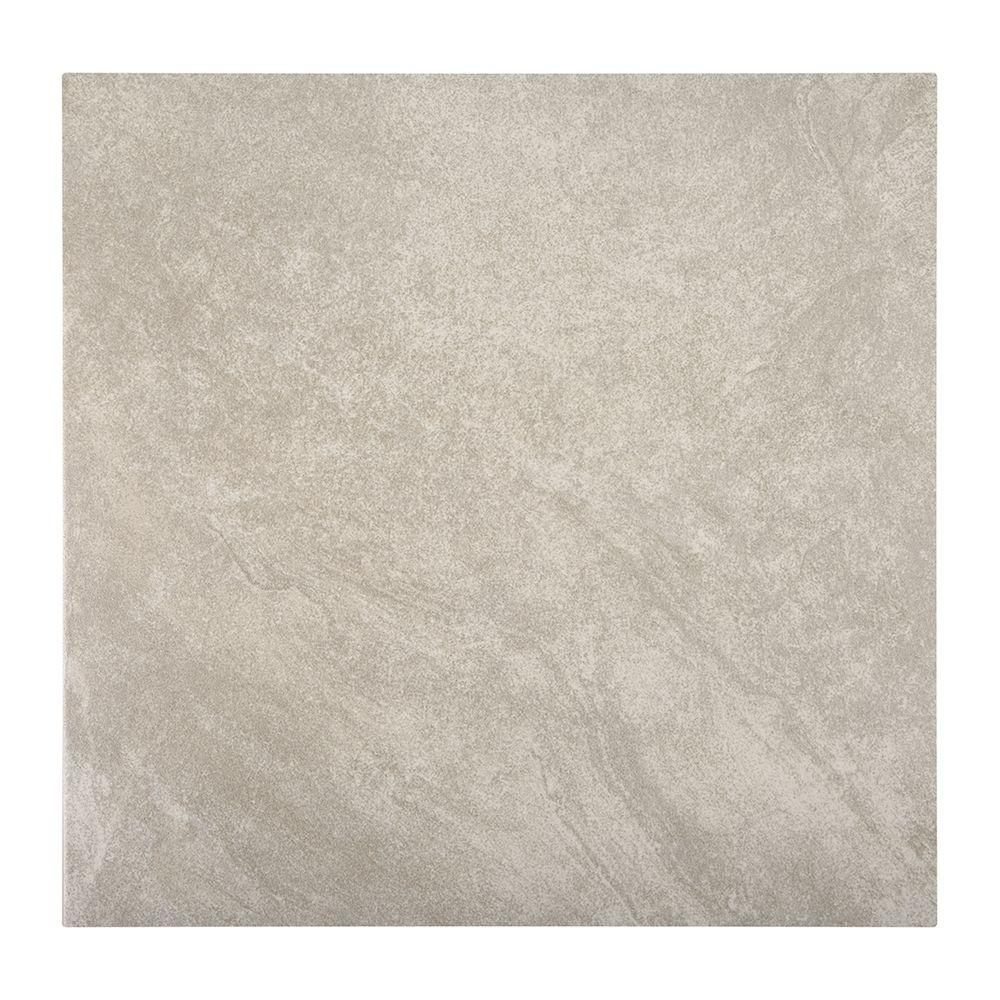 TrafficMASTER Portland Stone Gray 18 in. x 18 in. Glazed Ceramic Floor and Wall Tile (17.44 sq. ft.  | The Home Depot