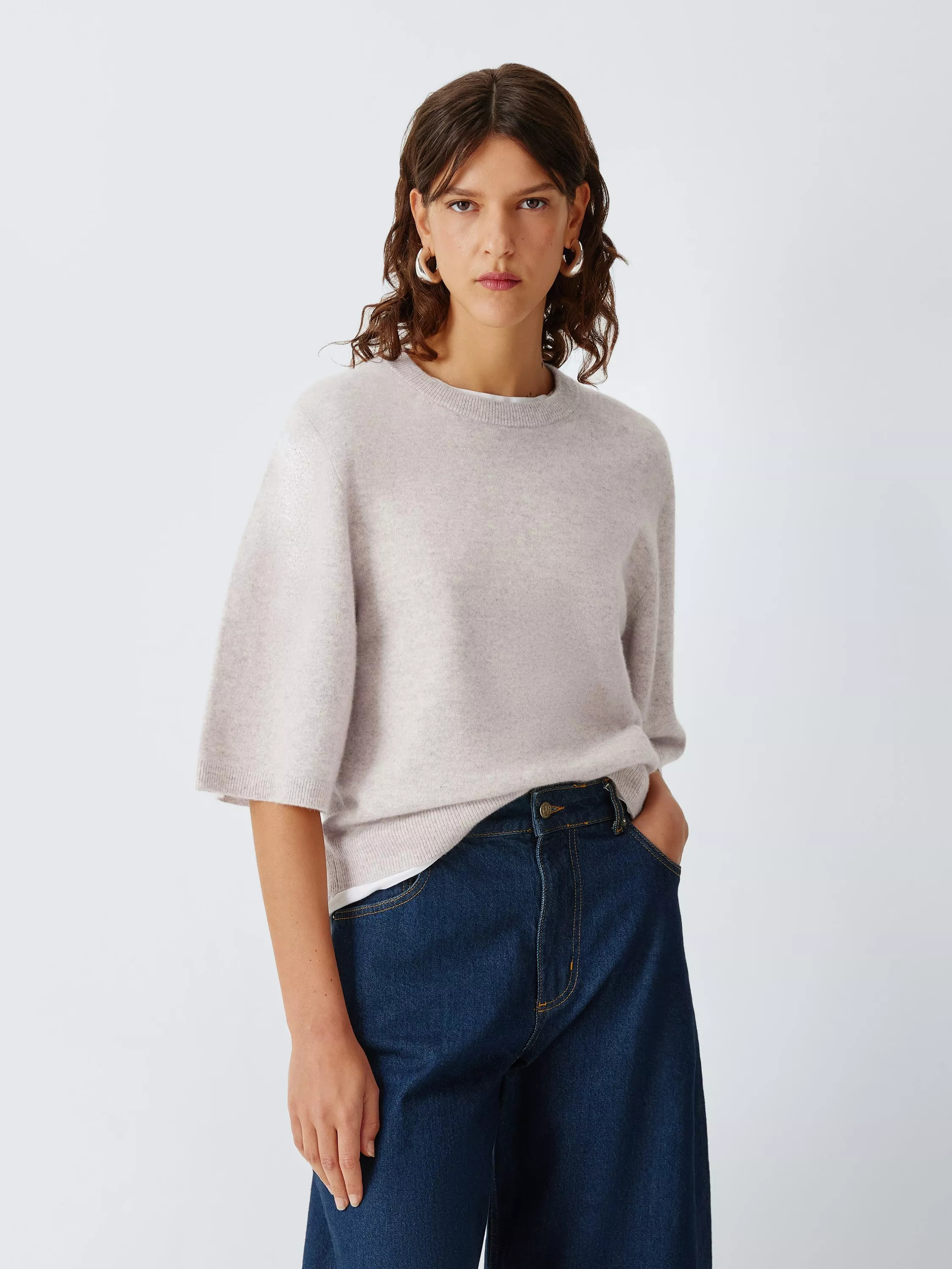 John Lewis Cashmere Half Sleeve Crew Neck Jumper | John Lewis (UK)