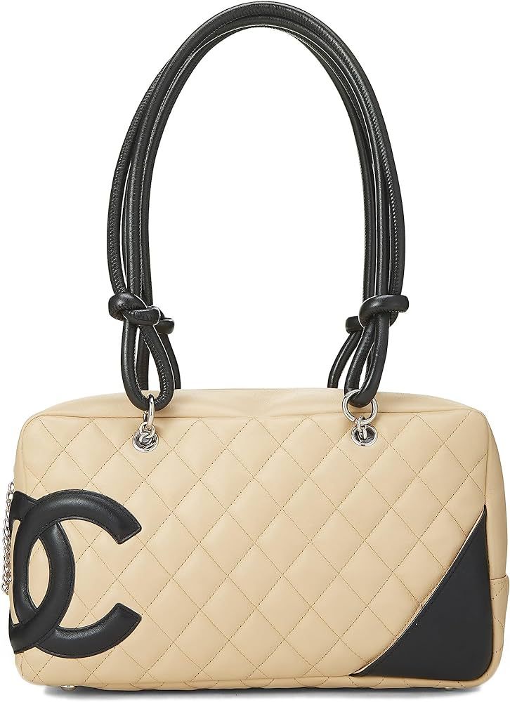 Amazon.com: Chanel, Pre-Loved Beige Calfskin Cambon Ligne Bowler, Beige : Luxury Stores | Amazon (US)