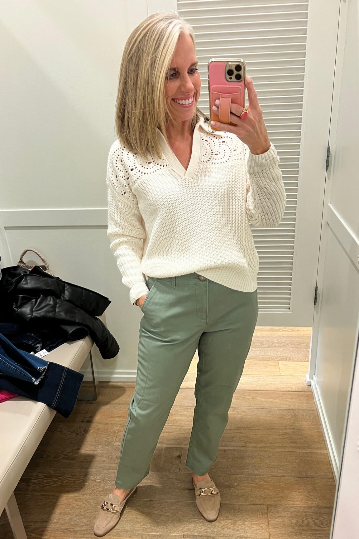 Loft 50% off sale 
Wearing XS  sweater and 6 pants 

#LTKover40 #LTKfindsunder50 #LTKsalealert