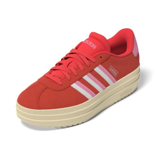 adidas Women's VL Court Bold Sneaker, Bright Red/Bliss Pink/Cloud White, 5.5 | Amazon (US)
