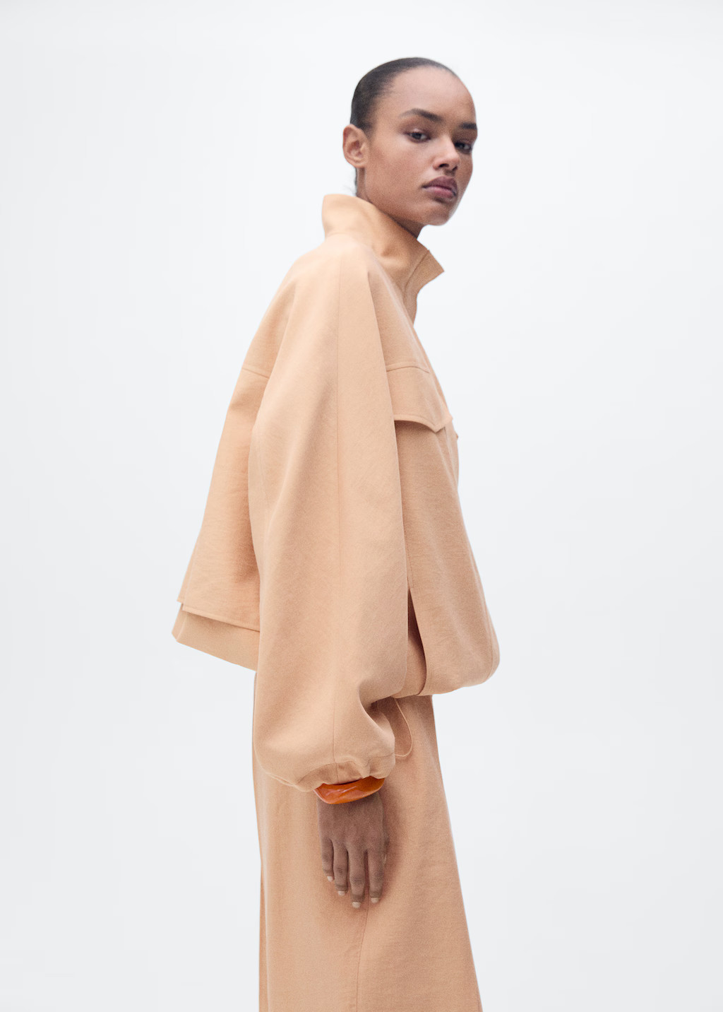 Oversized lyocell jacket with pockets - Women | MANGO United Kingdom | MANGO (UK)