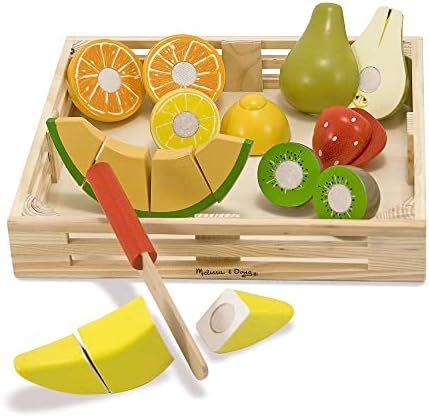 Melissa & Doug Cutting Fruit Set - Wooden Play Food Kitchen Accessory, Multi | Amazon (US)
