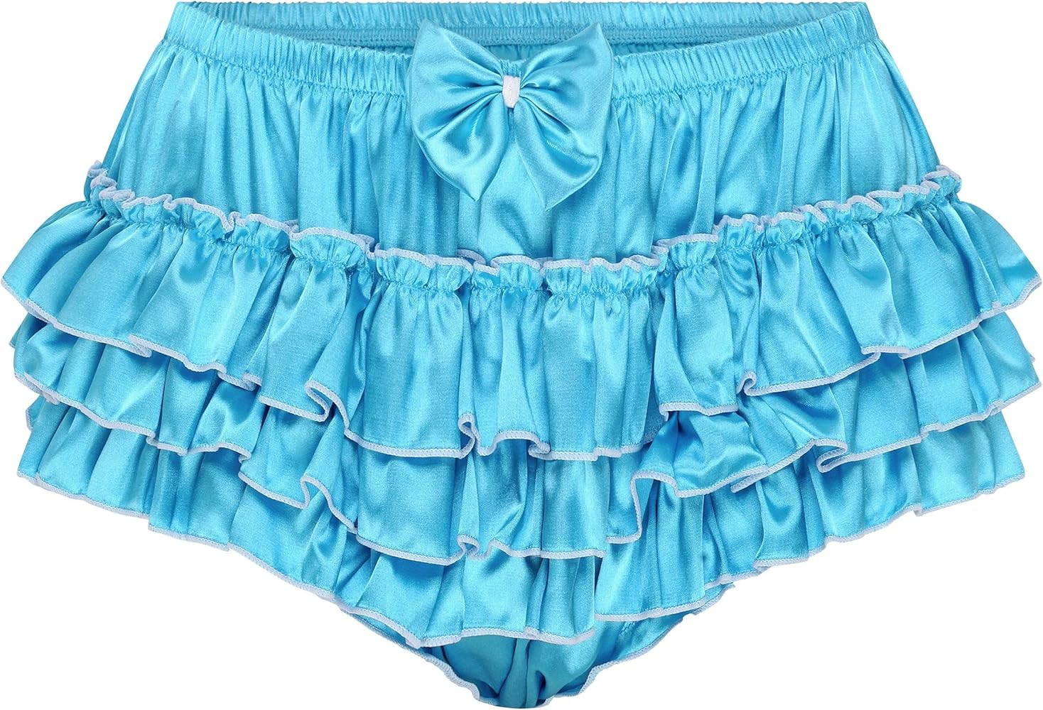 Satini Frilly Sissy Ruffled French Knickers Briefs Lingerie Silky Satin Underwear Panties | Amazon (US)