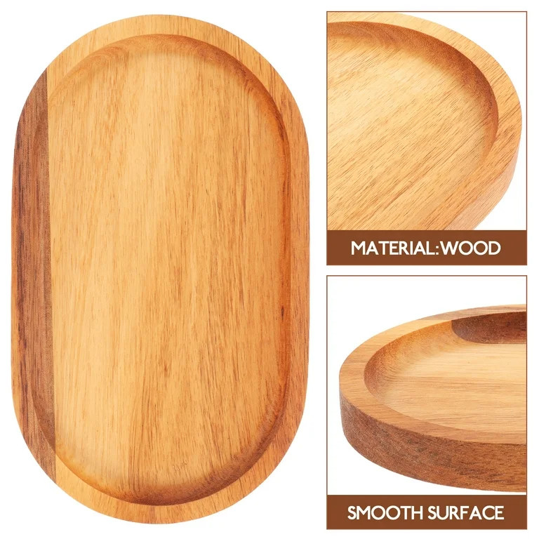 Oval Tray Home Decor Wood Trays Small Wooden Fruit Serving Desktop Simple Shape Child | Walmart (US)