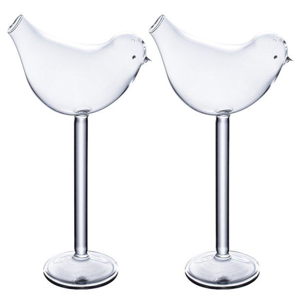 2pcs Bird Shape Glass Cups Cocktail Glass Goblets Cocktail Holders (Transparent) - Walmart.com | Walmart (US)