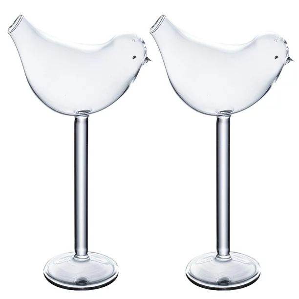2pcs Bird Shape Glass Cups Cocktail Glass Goblets Cocktail Holders (Transparent) - Walmart.com | Walmart (US)